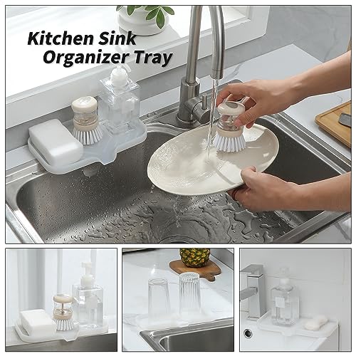 Silicone Soap Dish with Drain Spout (Translucent / M(9.6"×5.3"))
