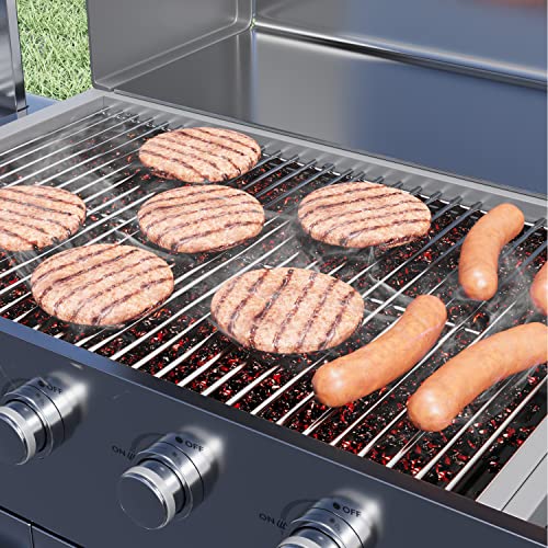 17.5" Stainless Steel 7639 Gas Grill Grates for Weber Spirit 300 Series (17.5"D x 23.8"W)