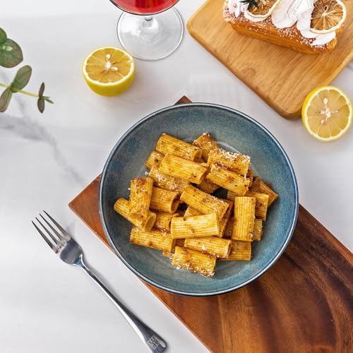 8.5’’ Ceramic Pasta Bowls Set of 4 (Set of 4 / Ceylon Blue)