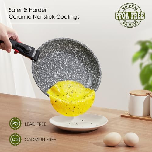 7pcs Pots and Pans Set Non Stick from France (Ash Grey / 7 Piece)
