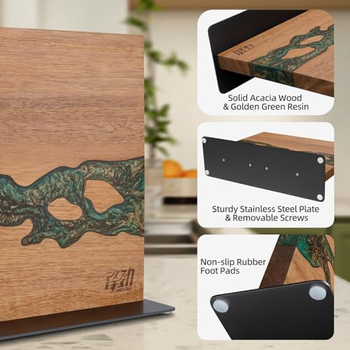 Magnetic Knife Block (Golden Green)