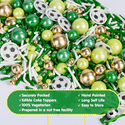 Edible Soccer Sprinkles for Cake Decorating (Soccer)