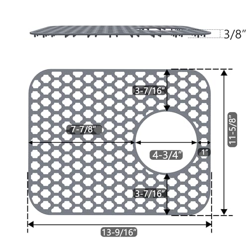 2 Pack Silicone Sink Protector Mat for Kitchen Sink Rear Drian Gray (Gray)
