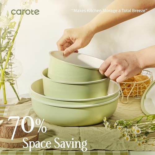 25pcs Ceramic Cookware Sets (Green / 25 Piece)
