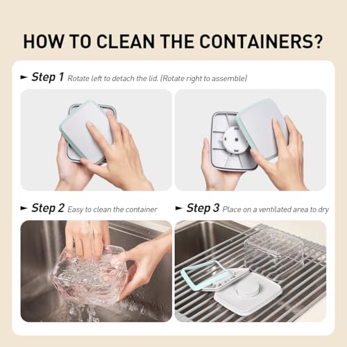 Food Storage Containers with Lids (2.9qt * 2 Pcs)
