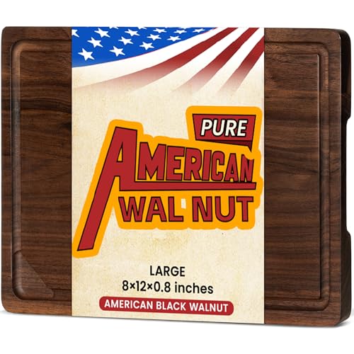 Walnut Wood Cutting Board for Kitchen (12"L x 8"W)