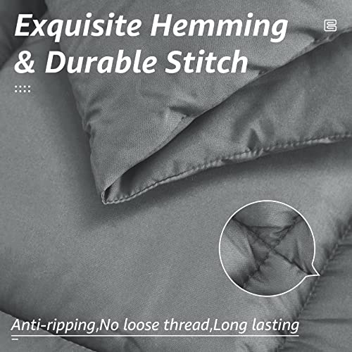 All Season Twin Size Bed Comforter (Light Grey / Twin（64*88）)