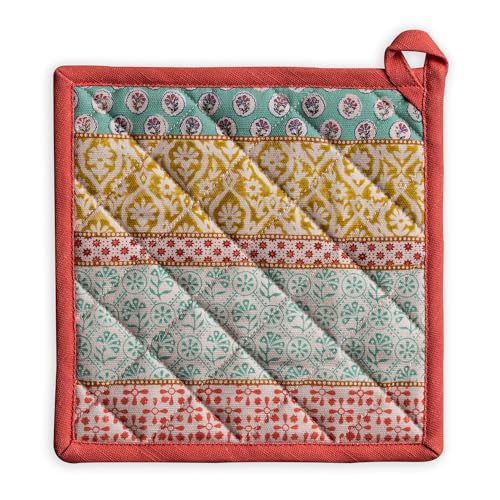 Pot Holders 100% Cotton Potholders (002 - Provence / 8" x 8" (Pot Holder Pack of 1))