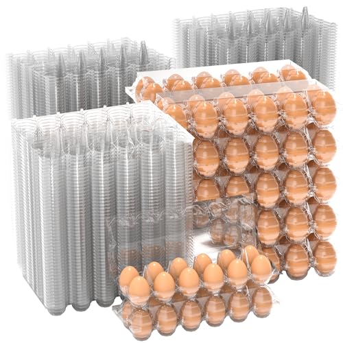 100 Pack Large Egg Cartons Cheap Bulk 12 Count Plastic Egg Containers 2x6 (100Pack-2x6 Large)