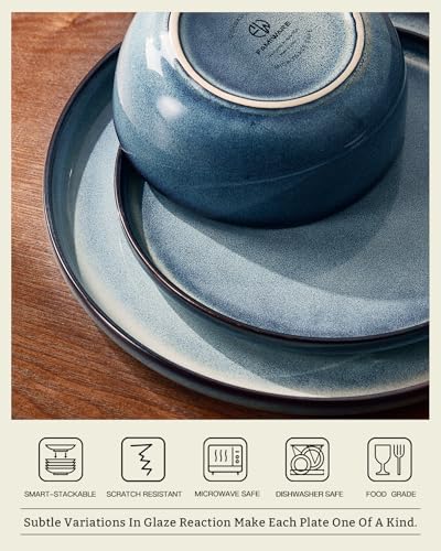 Milkyway 18 Piece Stoneware Dinnerware Set (Dusty Blue / Service for 6 (Standard Dinner Set))