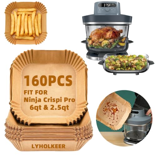 160Pcs Air Fryer Liners Disposable for Ninja Crispi Pro 6qt & 2.5qt AS101 (160PCS for Ninja Crispi Pro)