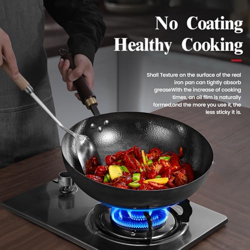 Carbon Steel Wok Pan (12.6 inch-Round Bottom)