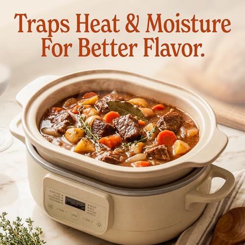 MAGNIFIQUE 6 Quart Programmable Casserole Slow Cooker (6 Quarts / Oatmeal)