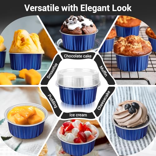 Mini Aluminum Pans with Lids (Royal Blue / 30pcs)