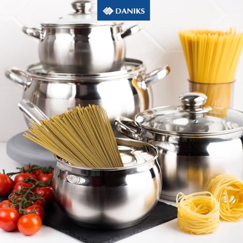 Classic 2 Quart Stainless Steel Stock Pot with Glass Lid (2 QT)
