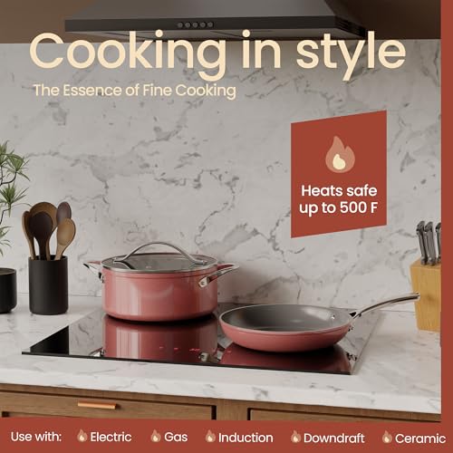 Bakken 12 Piece Ceramic Cookware Set (Pink / Pack of 12)