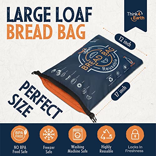 Premium Blue Reusable Bread Bags for Homemade Bread