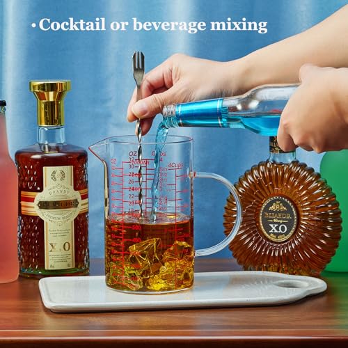 Ackers Mirror Graduated Glass Measuring Cup (32OZ Mirror Graduated)