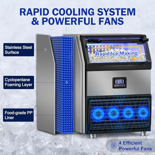 Commercial Ice Maker Machine (350Lbs/24H (75Lbs Bin))