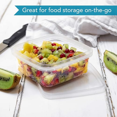8 oz 20 Pack Square Clear Deli Containers with Lids Disposable BPA Free Square Plastic Food Storage Containers with Lids Airtight for Meal Prep Take Out Kitchen (8 oz)