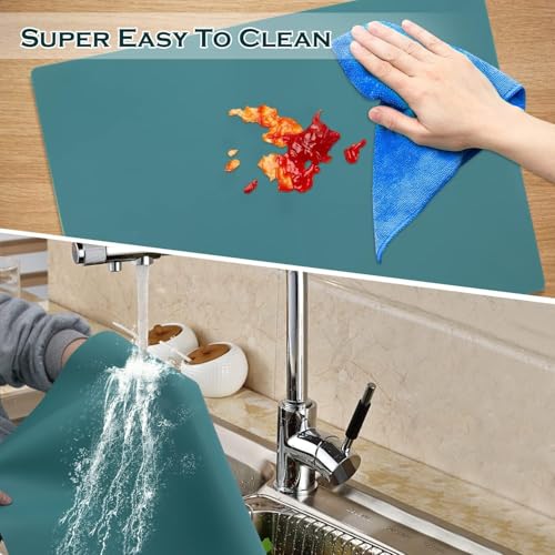 Extra Large Silicone Countertop Mat (06-Morandi Green / 27.6"L x 15.7"W)