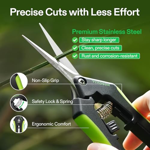 Gardening Scissors (Black Straight Blade / Black)