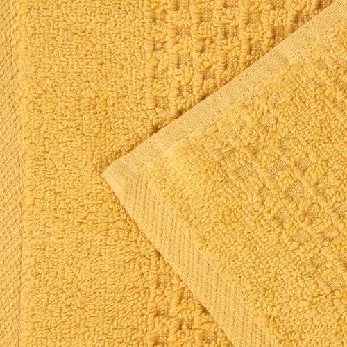 Playa Zero Twist Cotton Medium Weight Small Towels (12 Piece Washcloth / Gold)