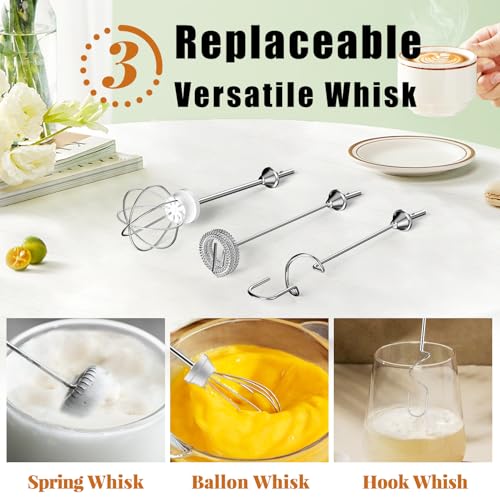 White Milk Frother Wand for Coffee