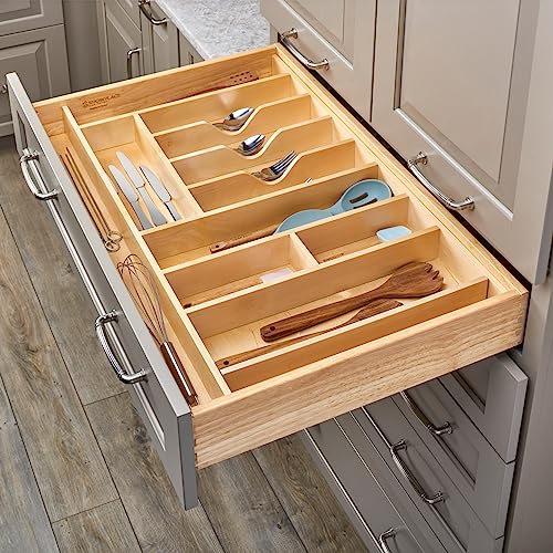 Trim-to-Custom-Fit Silverware Drawer Insert Divider Organizer (Shallow)