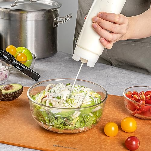 First In First Out 16 Ounce Condiment Squeeze Bottle 6 Refillable Lid FIFO Squeeze Bottle (6 Count)