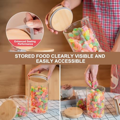Glass Food Storage Jars 50oz [Set of 6]