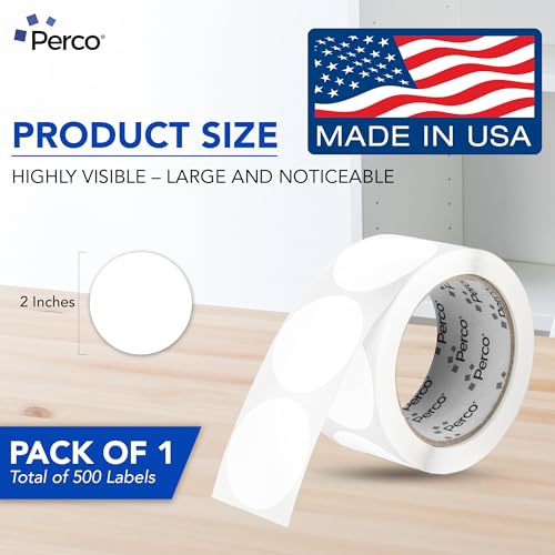 White Round Circle Dot Sticker 2 (White / 2 Inch)