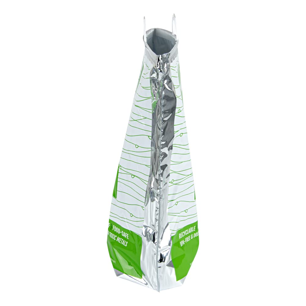 Green And Silver Plastic Thermal Bag (1 X 1 B X)