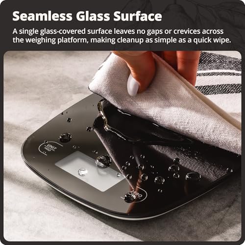 Food Scale Slim & Compact Build (Black Glass)