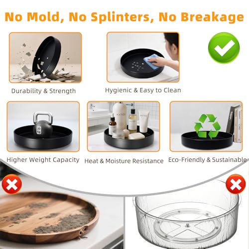Metal Lazy Susan Organizer (10'' Black-1 Tier)