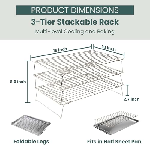 Durable 3 Tiers Stackable (10" x 16" 3-Pack)