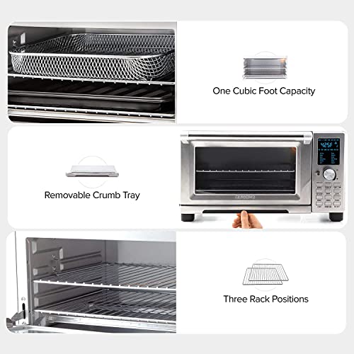 Bravo Convection Toaster Ovens Air Fryer Combo with 30QT Large Capacity For A Whole Chicken and 13" Pizza. Multi (Stainless Steel)