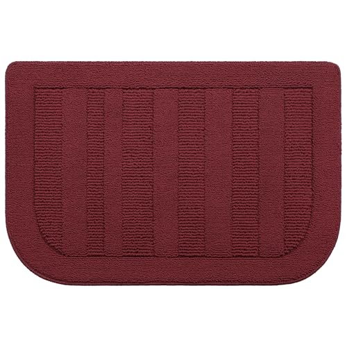 24x36 Inch Kitchen Rugs Non Slip Washable Kitchen Sink Rug (2' x 3' (Semicircular) / Red)