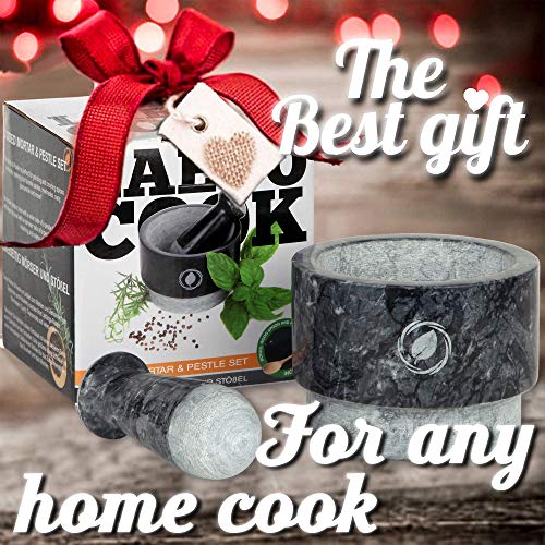 Mortar and Pestle Set (Gray Marble)
