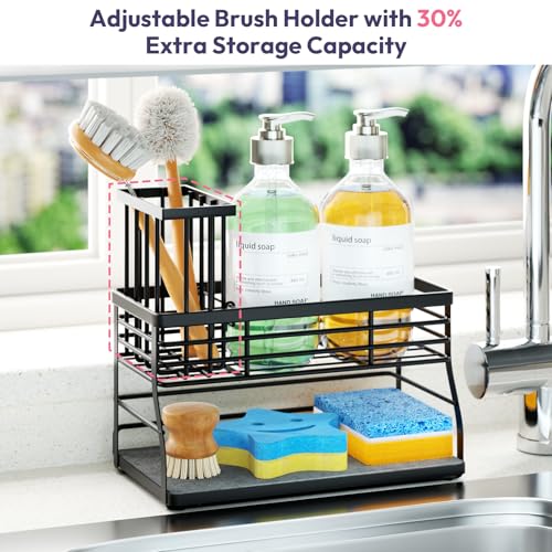Sponge Holder for Kitchen Sink (Black-2 Tier)