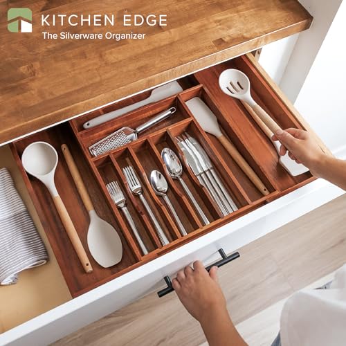 Silverware & Utensil Drawer Organizer (Natural Acacia / From 14.5" to 25" Wide)