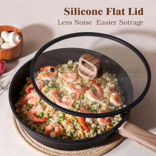 20Pcs Nonstick Pots and Pans Set (Midnight Black / L)