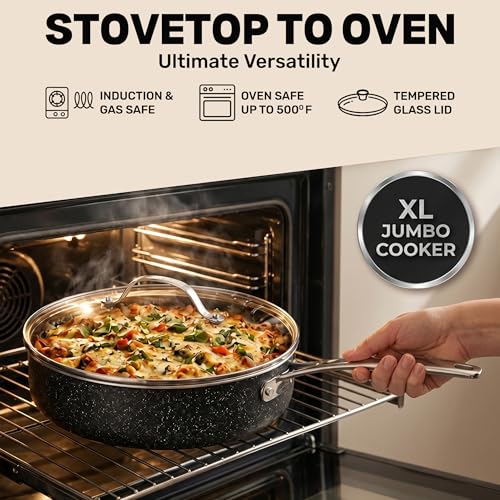 20 Pc Complete Pots and Pans Set Non Stick Cookware Set with Saute Pan