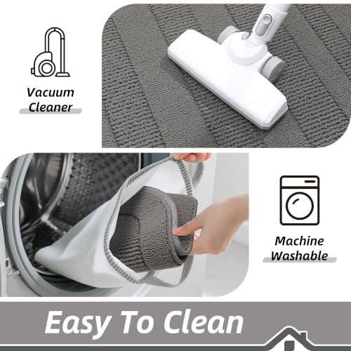 24x36 Inch Kitchen Rugs Non Slip Washable Kitchen Sink Rug (2' x 3' (Semicircular) / Grey)
