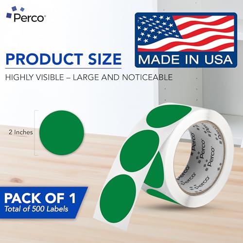 Green Round Circle Dot Sticker 2 (Green - Dark / 2 Inch)