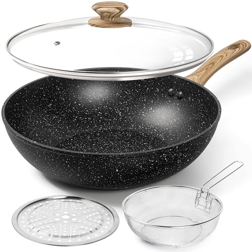 12 Inch Wok Set (Black / 12 Inch)