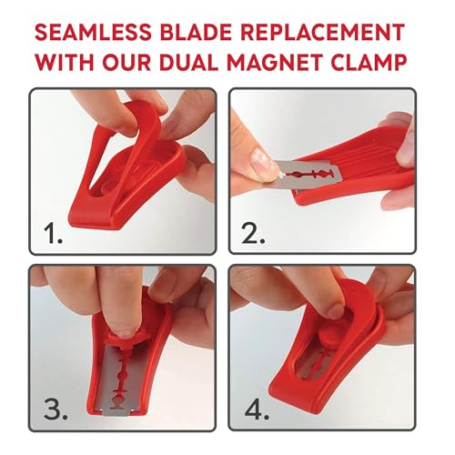 Upgraded Extractable & Magnetic Bread Lame Dough Scoring Tool (Red)
