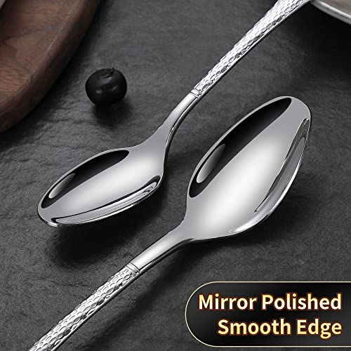 Hammered Silverware Set (Silver / 20 Pieces Set)