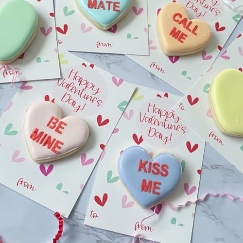Mini Heart Cookie Cutter with Text Stencils Bundle (Conversation Heart Mini)