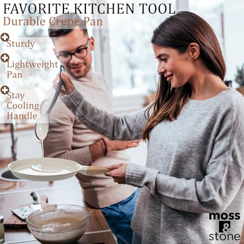 9.5 Inch Nonstick Crepe Pan with Spreader (Stove Crepe Pan / Stove White)